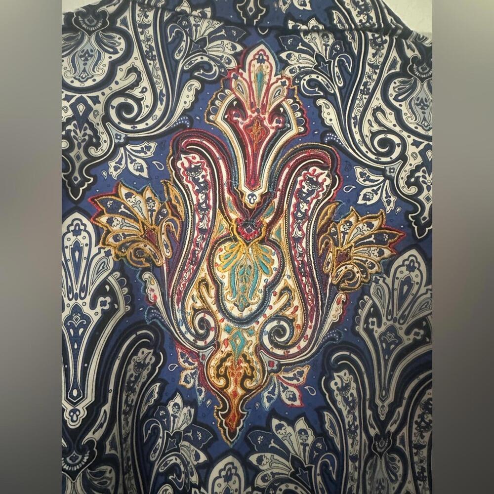 Robert Graham Geometric Button-Down Shirt with Embroidery - Size 2XL - Picture 3 of 8